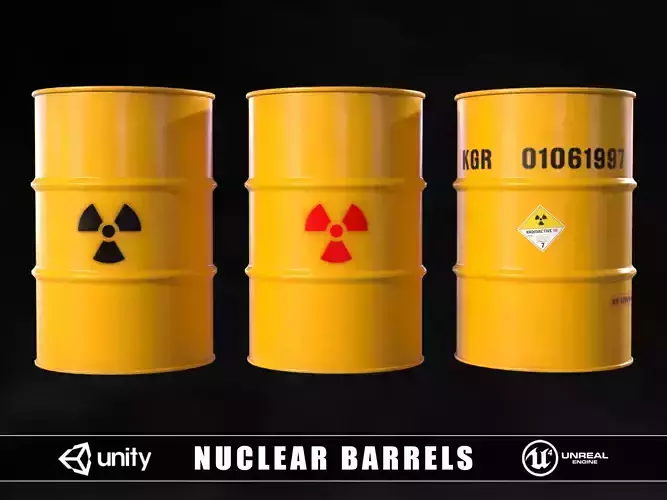 Nuclear Barrels Low-poly 3D model