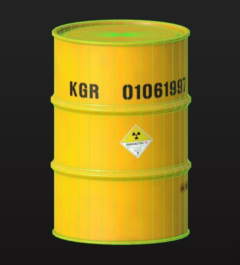 Nuclear Barrels Low-poly 3D model_9