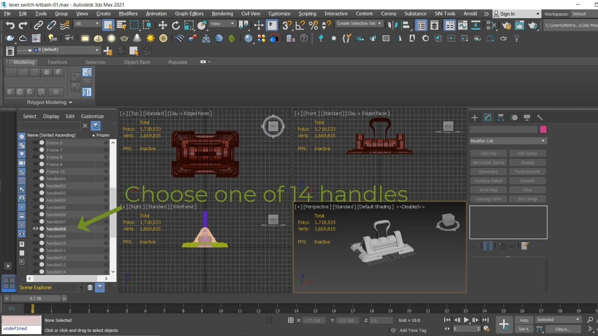 Sci-fi lever switch kitbash vol 01 3D model_9