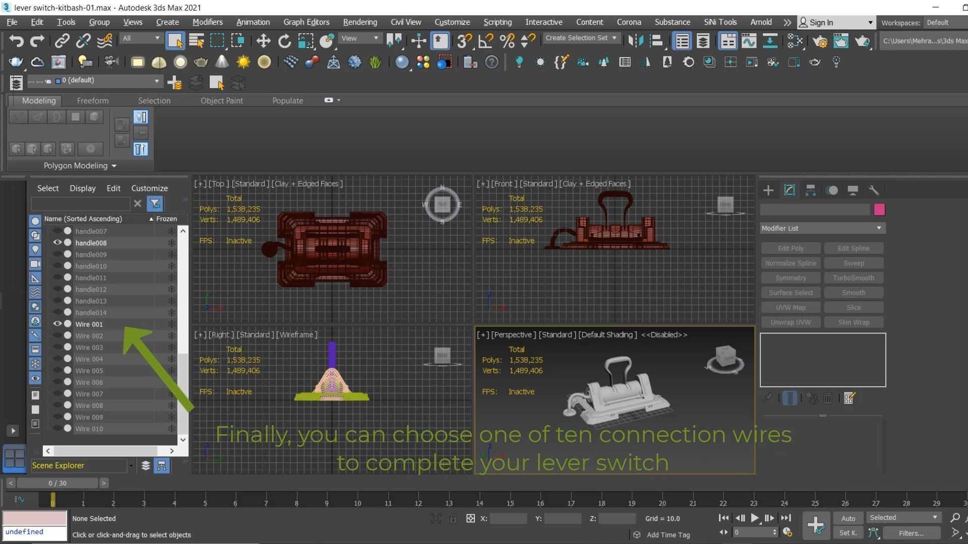 Sci-fi lever switch kitbash vol 01 3D model_10