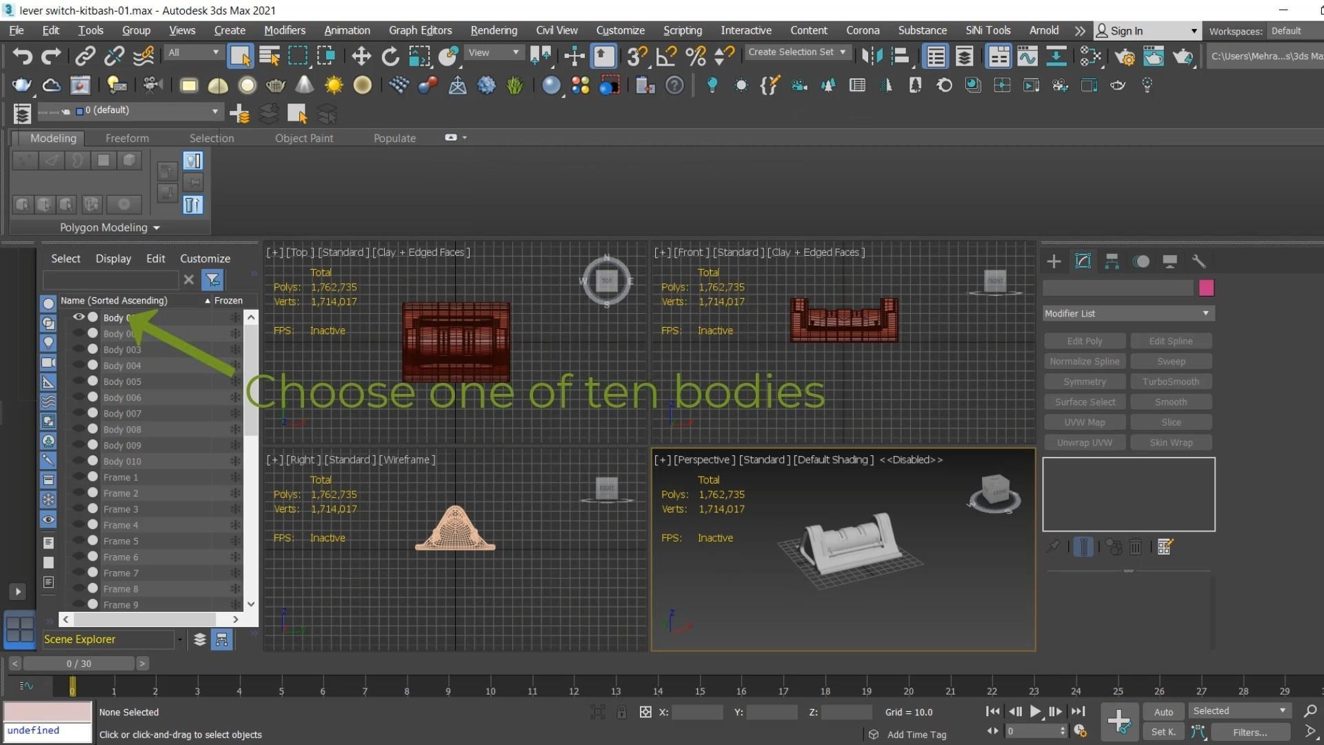 Sci-fi lever switch kitbash vol 01 3D model_7
