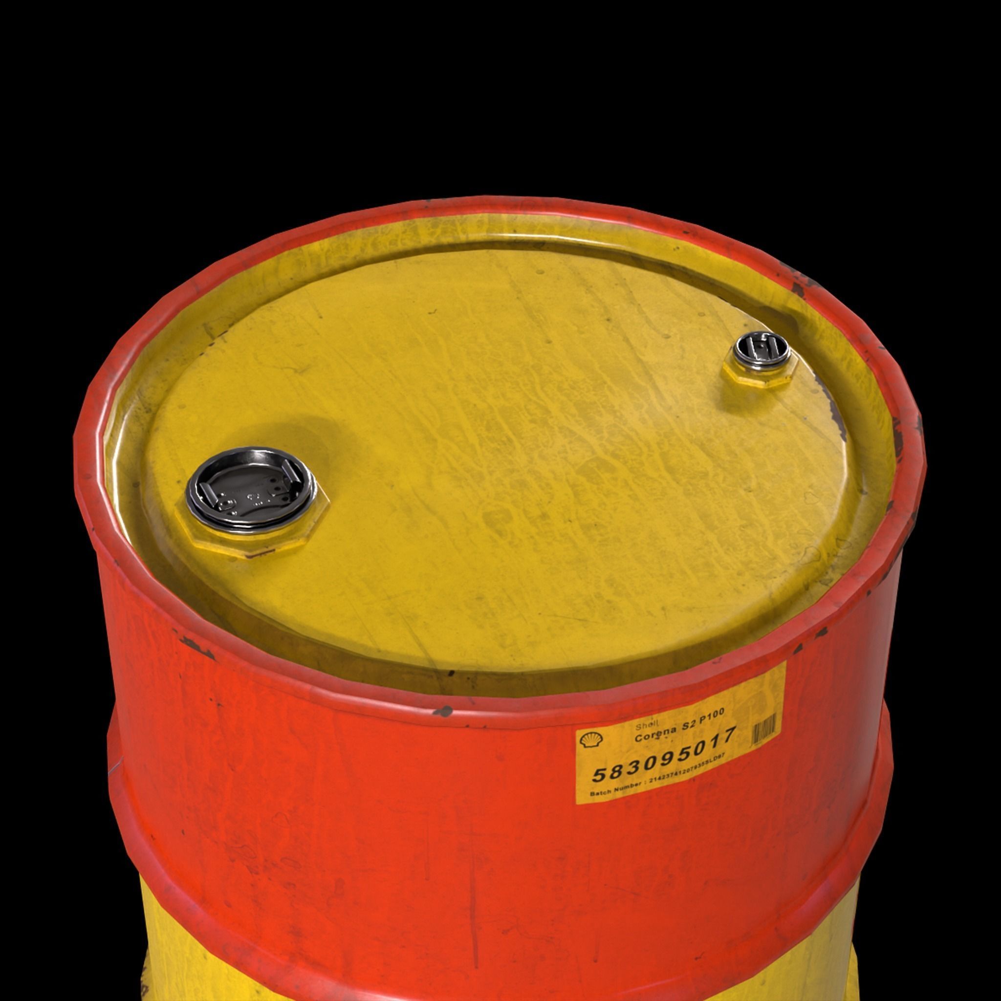 Oil Barrels Low-poly 3D model_7