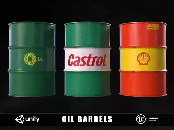 Oil Barrels Low-poly 3D model