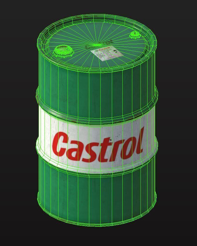 Oil Barrels Low-poly 3D model_9