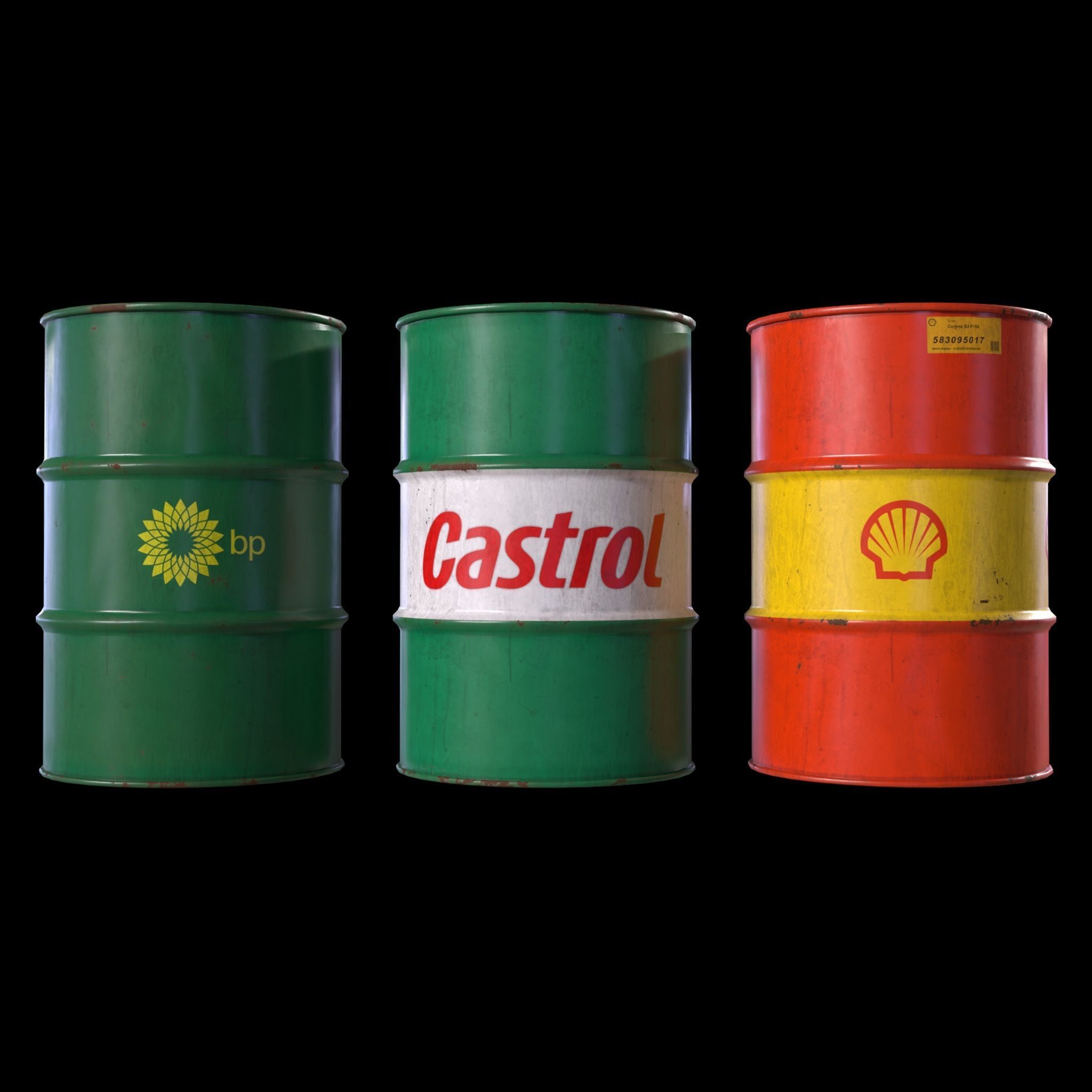 Oil Barrels Low-poly 3D model_2