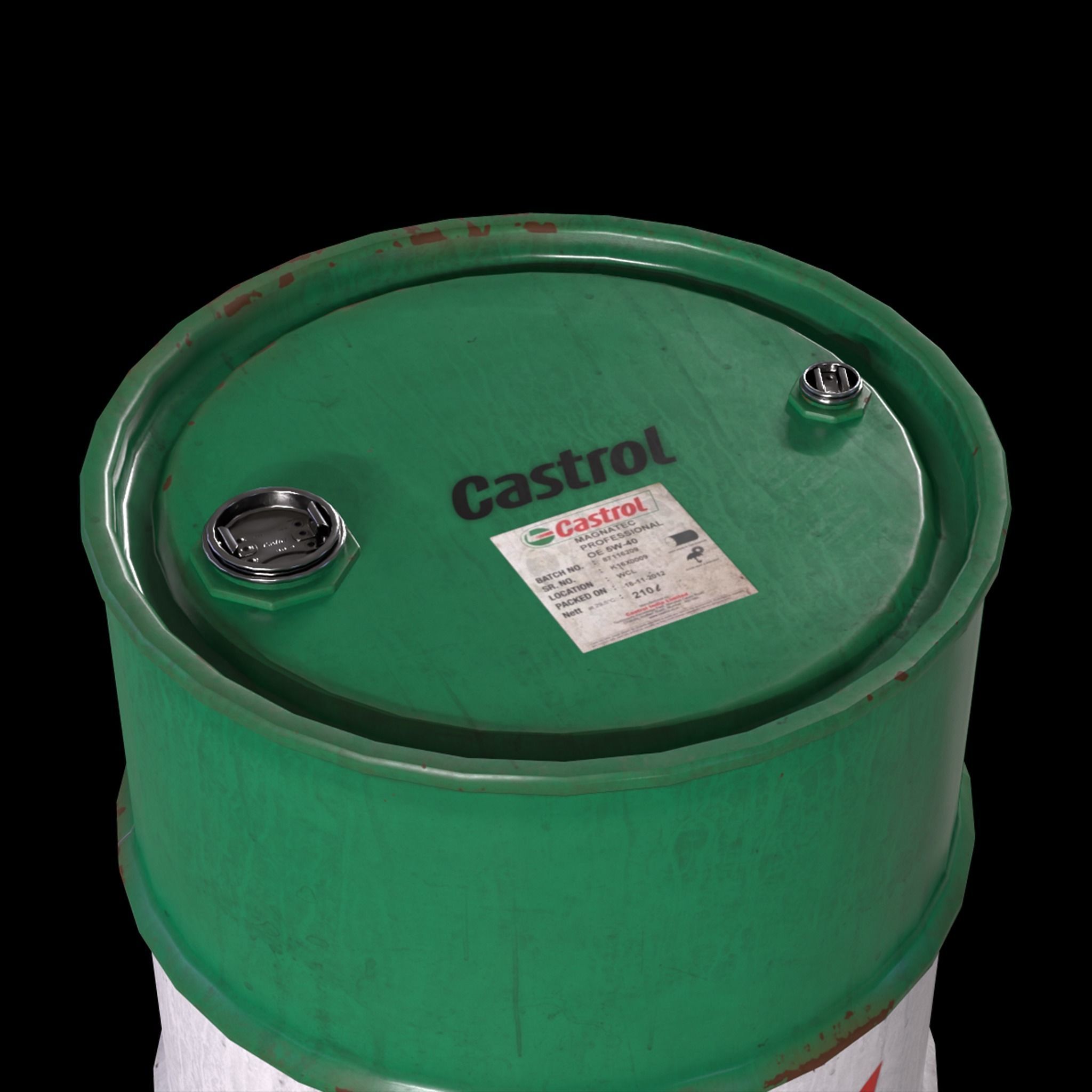 Oil Barrels Low-poly 3D model_6