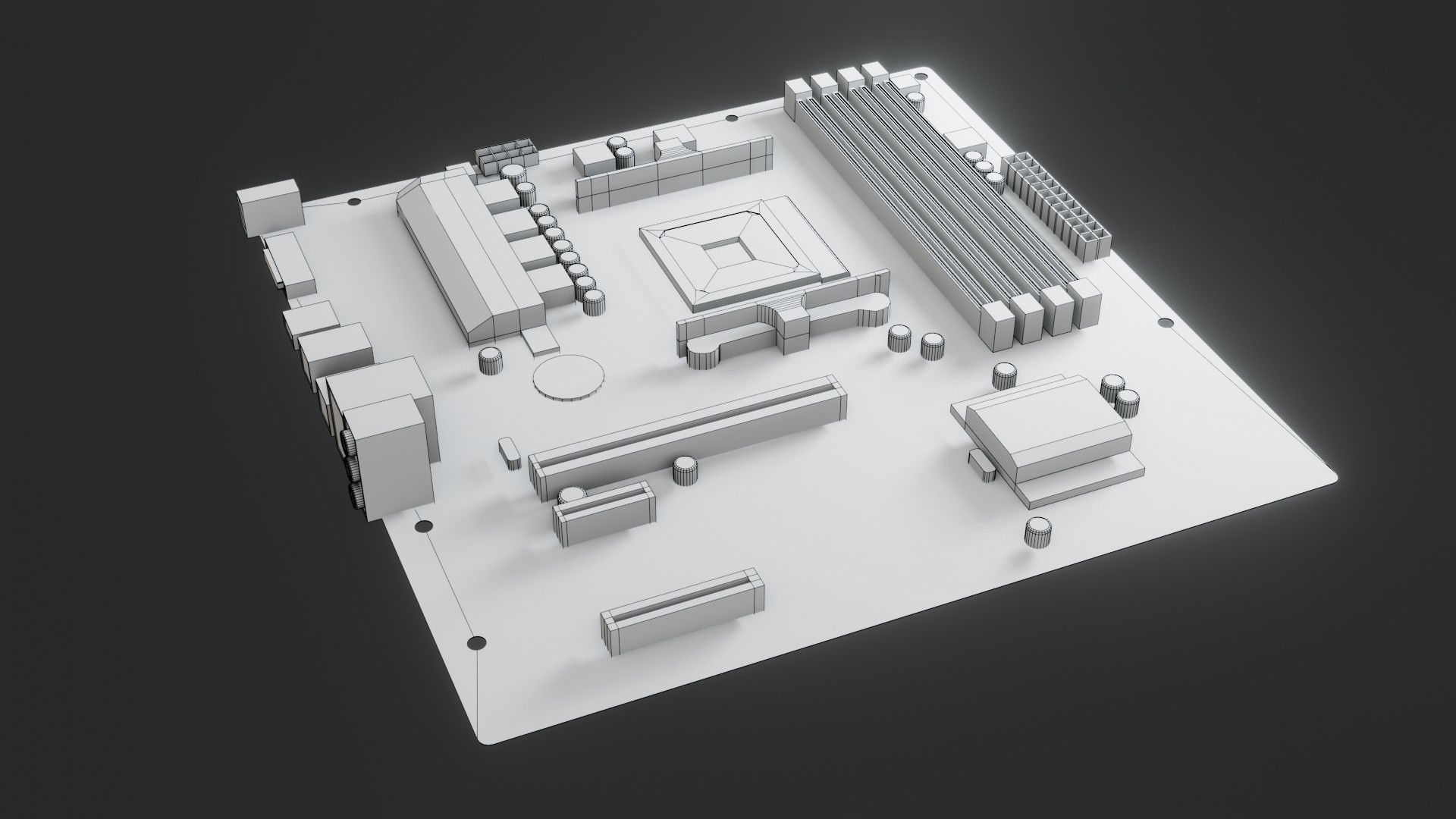 Mother Board - Low poly Low-poly 3D model_17
