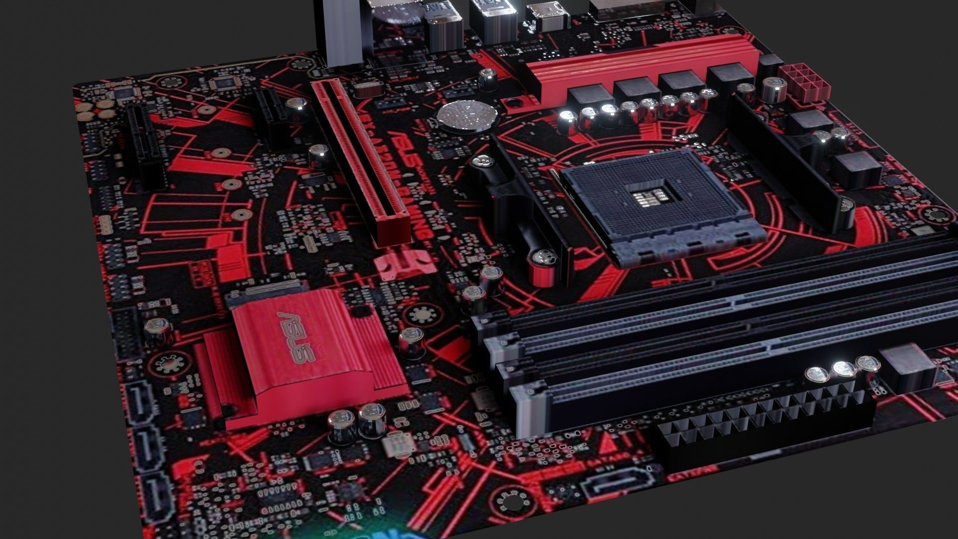 Mother Board - Low poly Low-poly 3D model_20