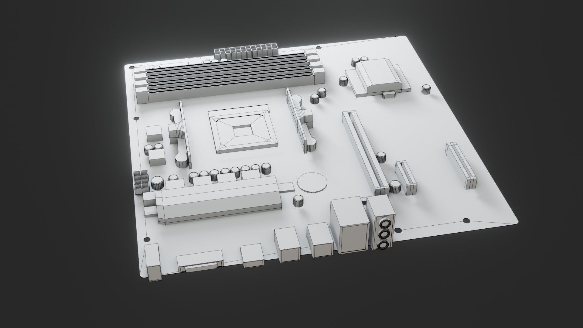 Mother Board - Low poly Low-poly 3D model_13