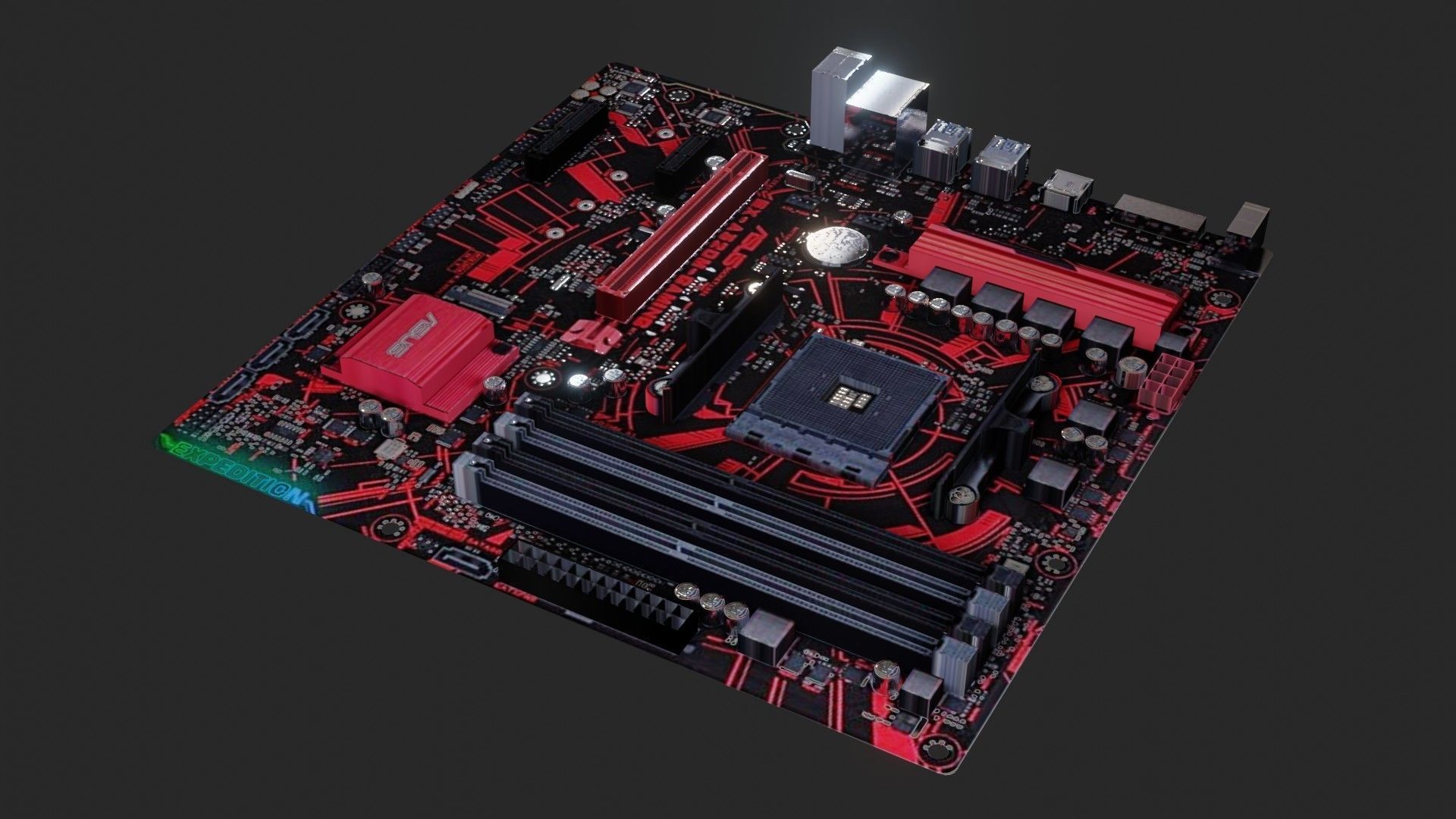 Mother Board - Low poly Low-poly 3D model_6