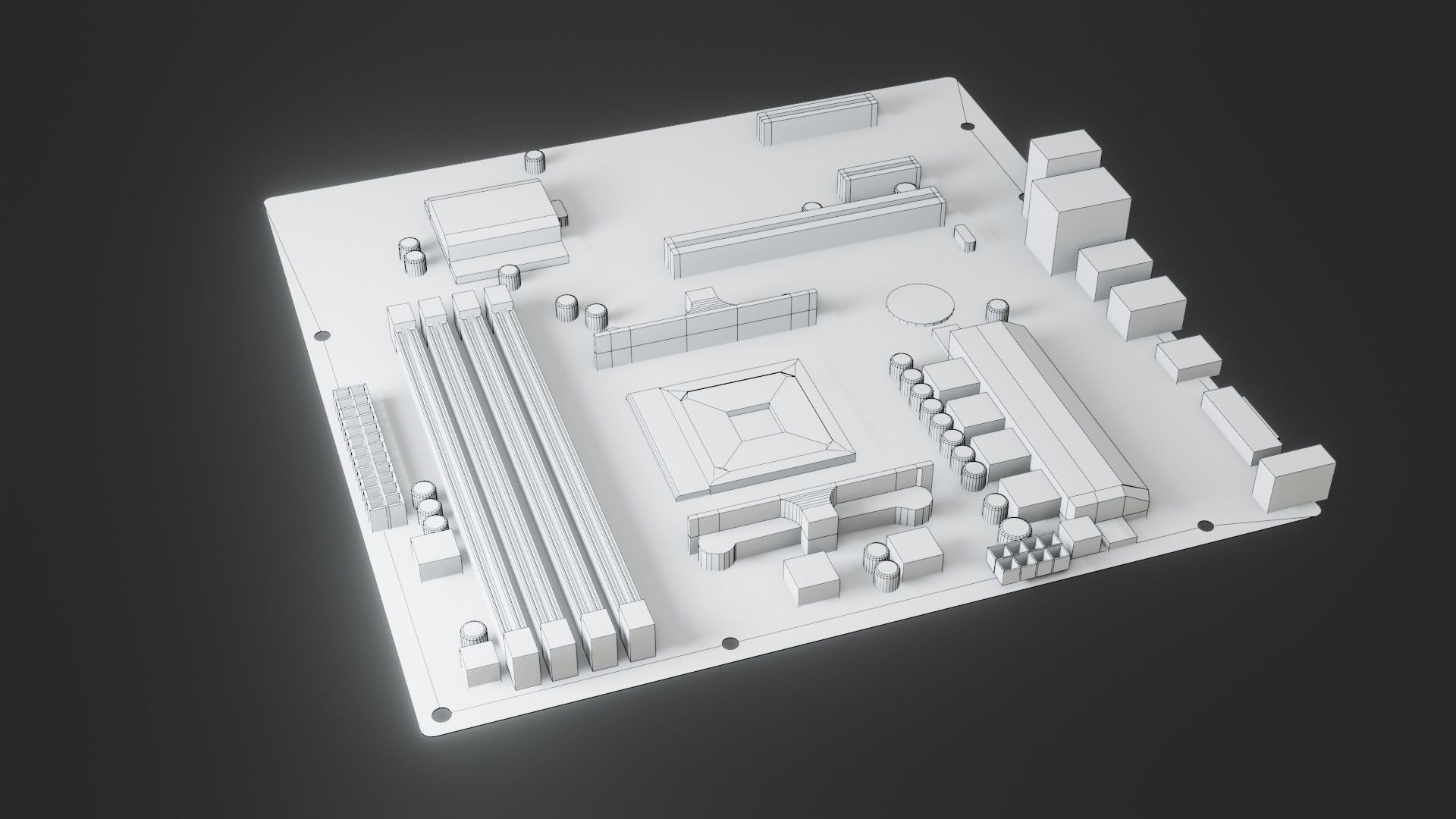 Mother Board - Low poly Low-poly 3D model_9