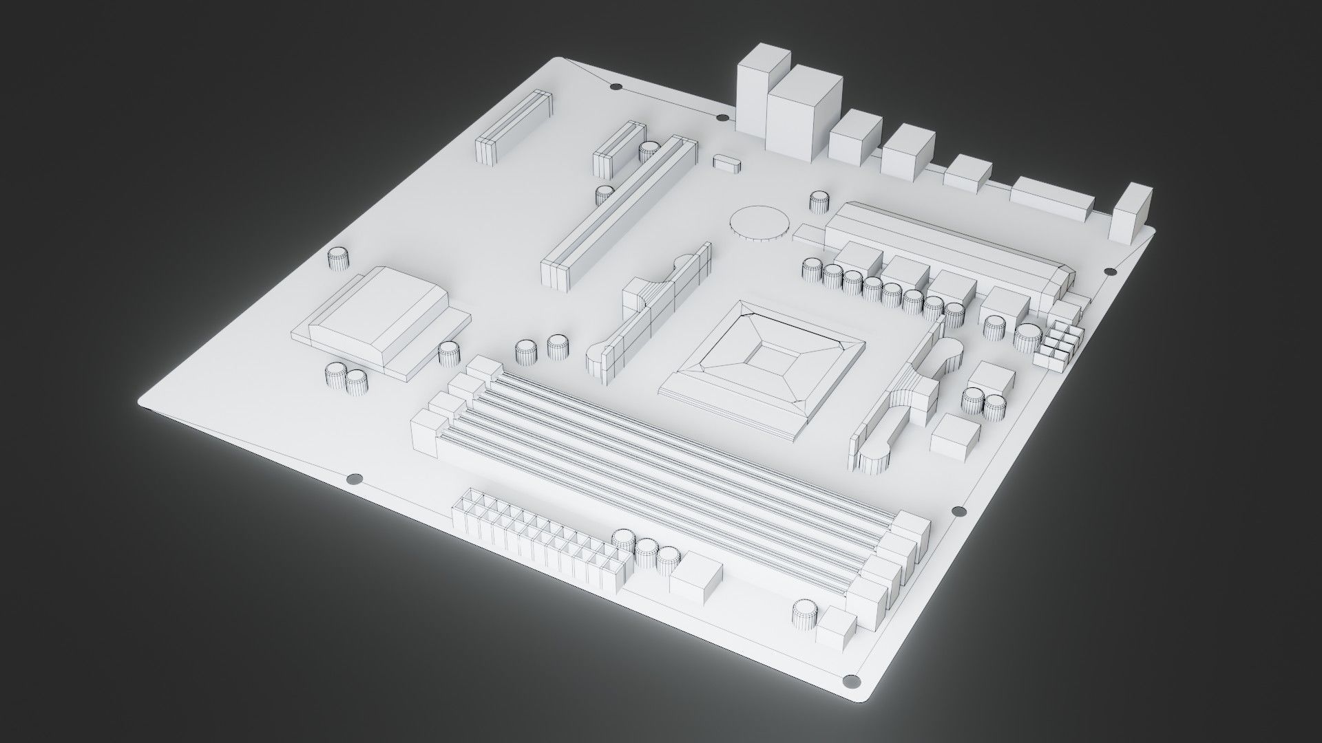 Mother Board - Low poly Low-poly 3D model_7