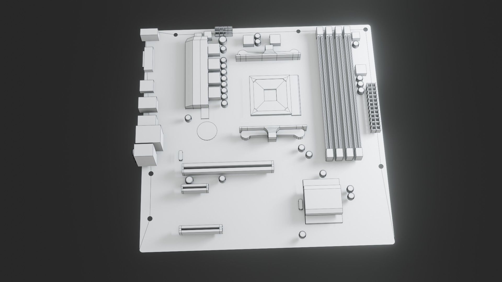 Mother Board - Low poly Low-poly 3D model_23