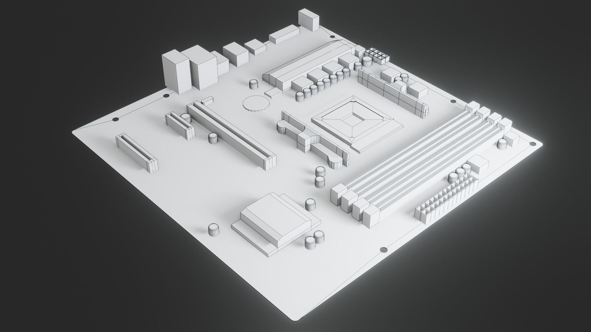 Mother Board - Low poly Low-poly 3D model_3