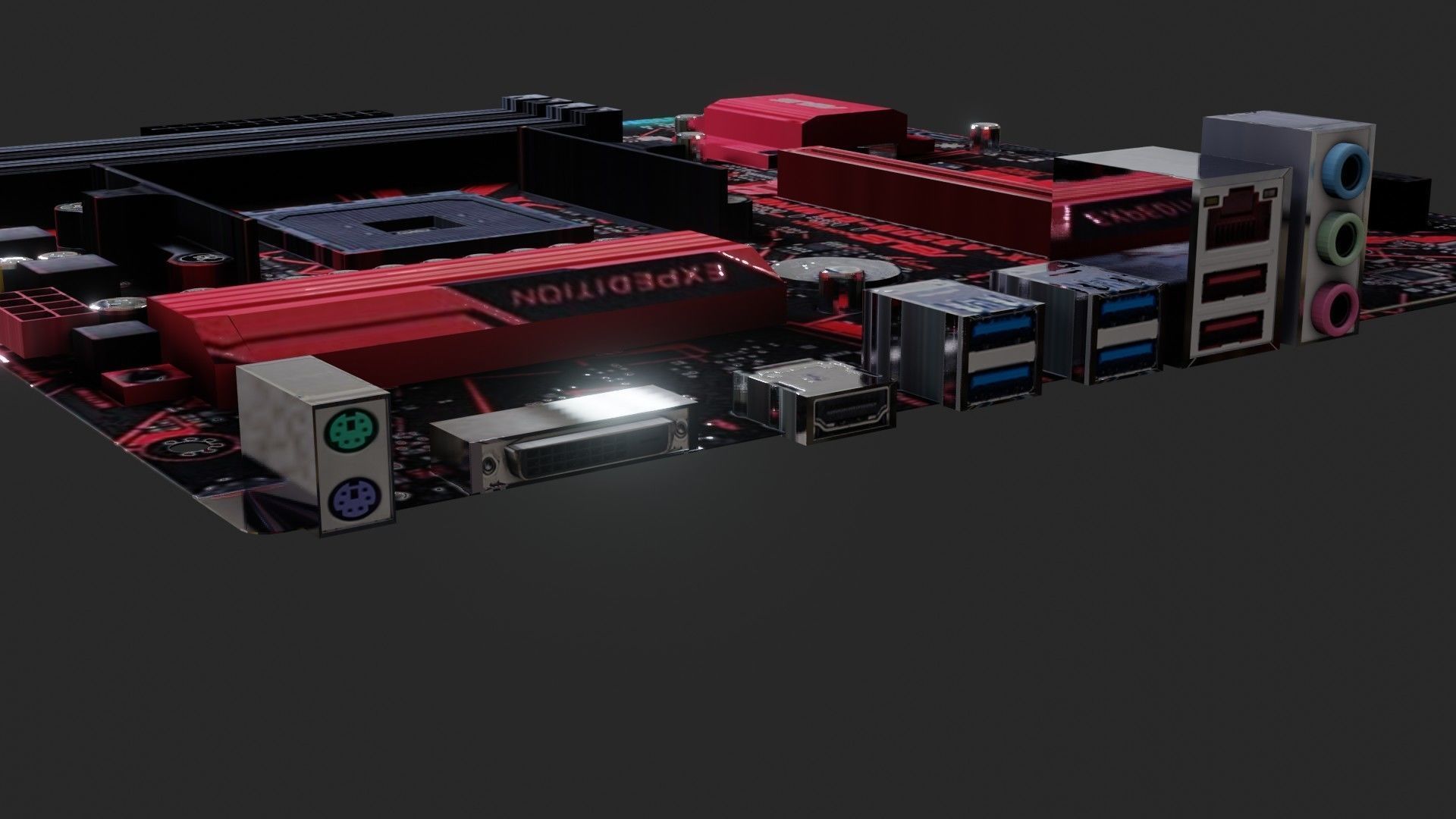 Mother Board - Low poly Low-poly 3D model_18