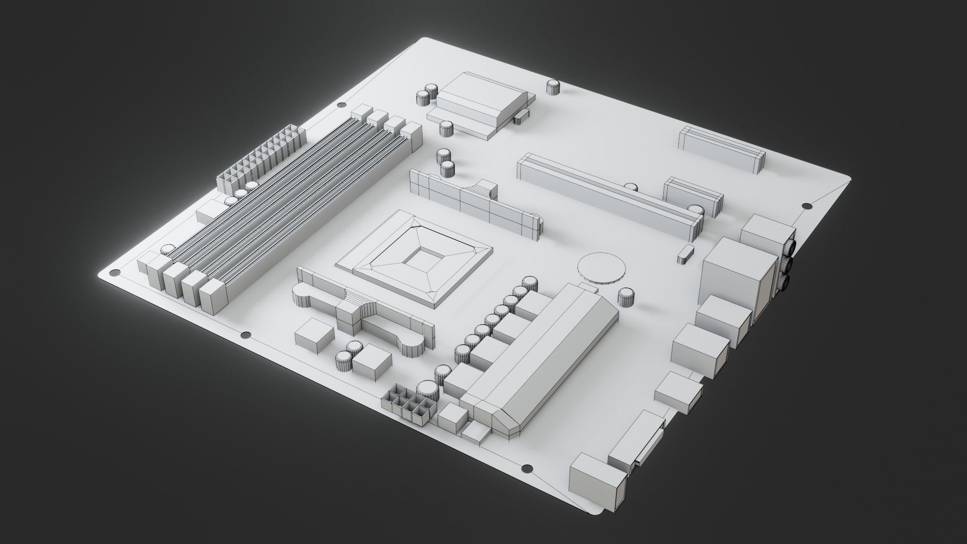 Mother Board - Low poly Low-poly 3D model_11