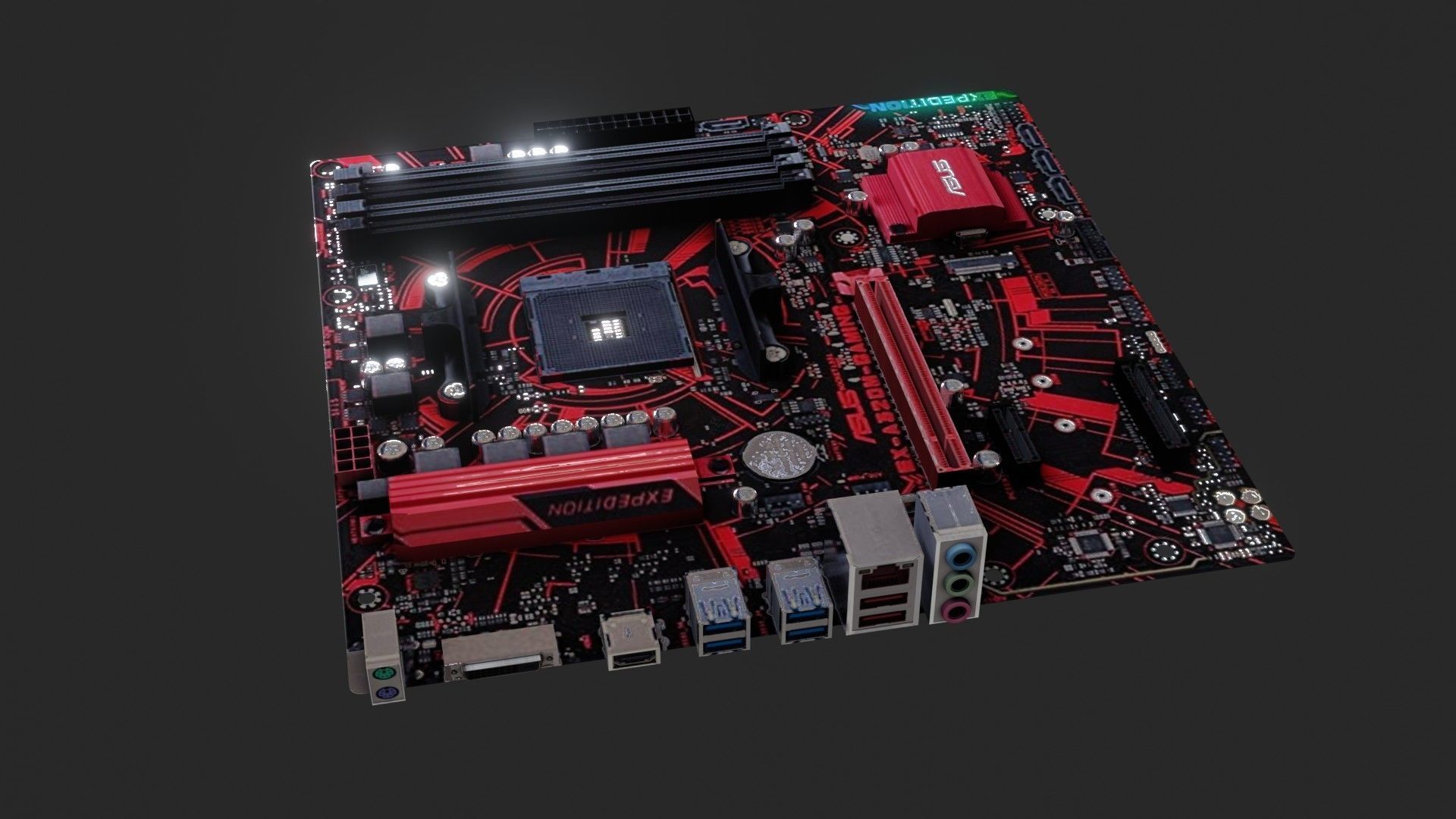 Mother Board - Low poly Low-poly 3D model_12