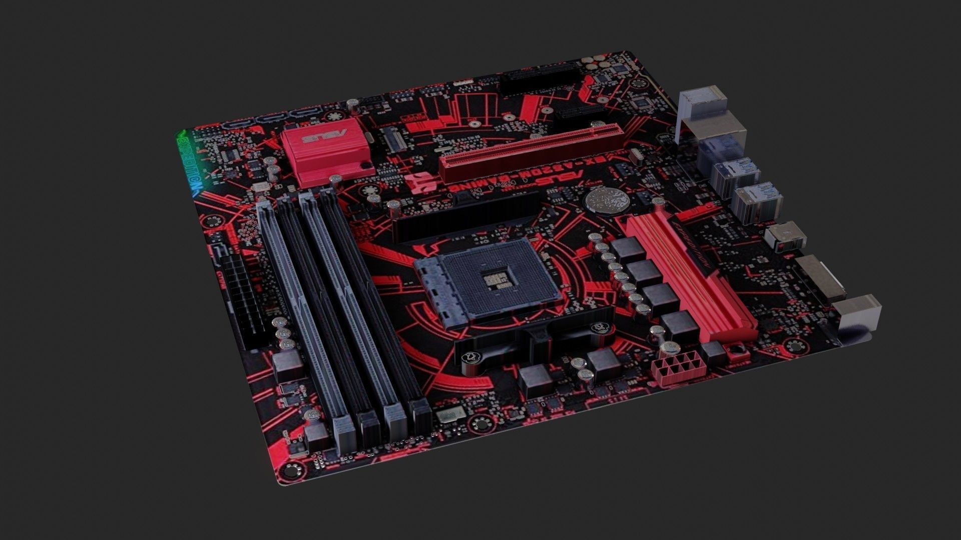 Mother Board - Low poly Low-poly 3D model_8