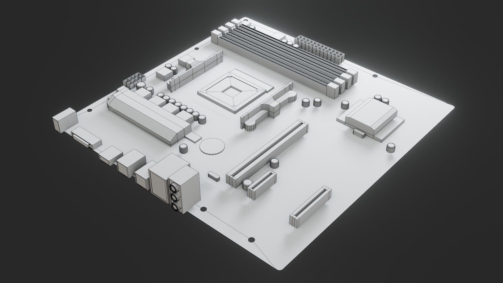 Mother Board - Low poly Low-poly 3D model_15
