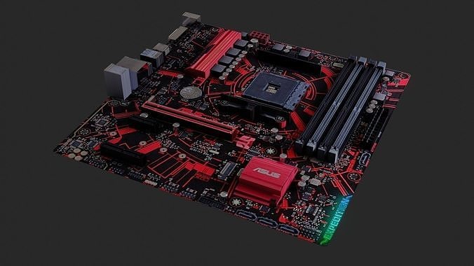 Mother Board - Low poly Low-poly 3D model