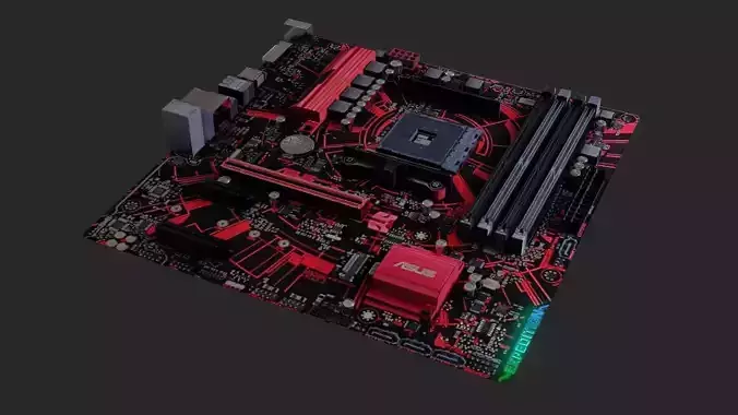 Mother Board - Low poly Low-poly 3D model