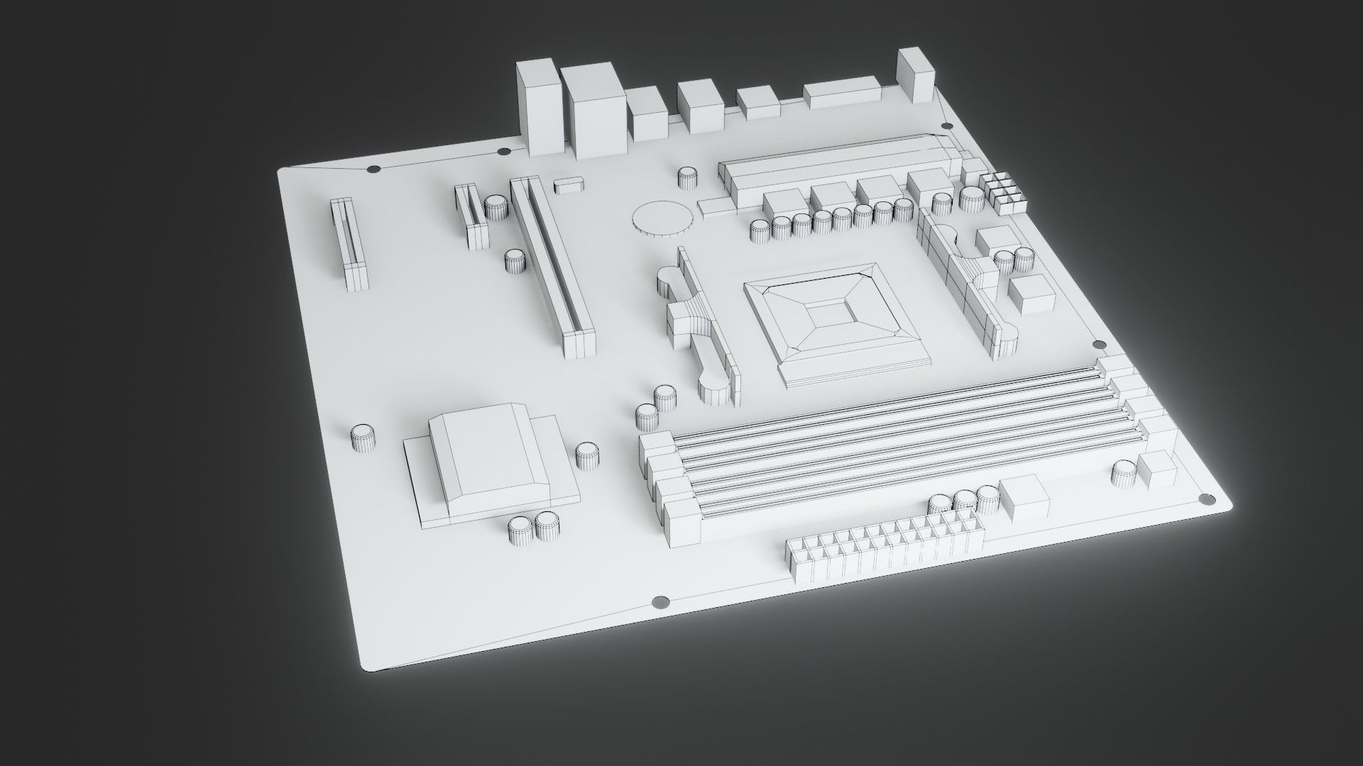Mother Board - Low poly Low-poly 3D model_5
