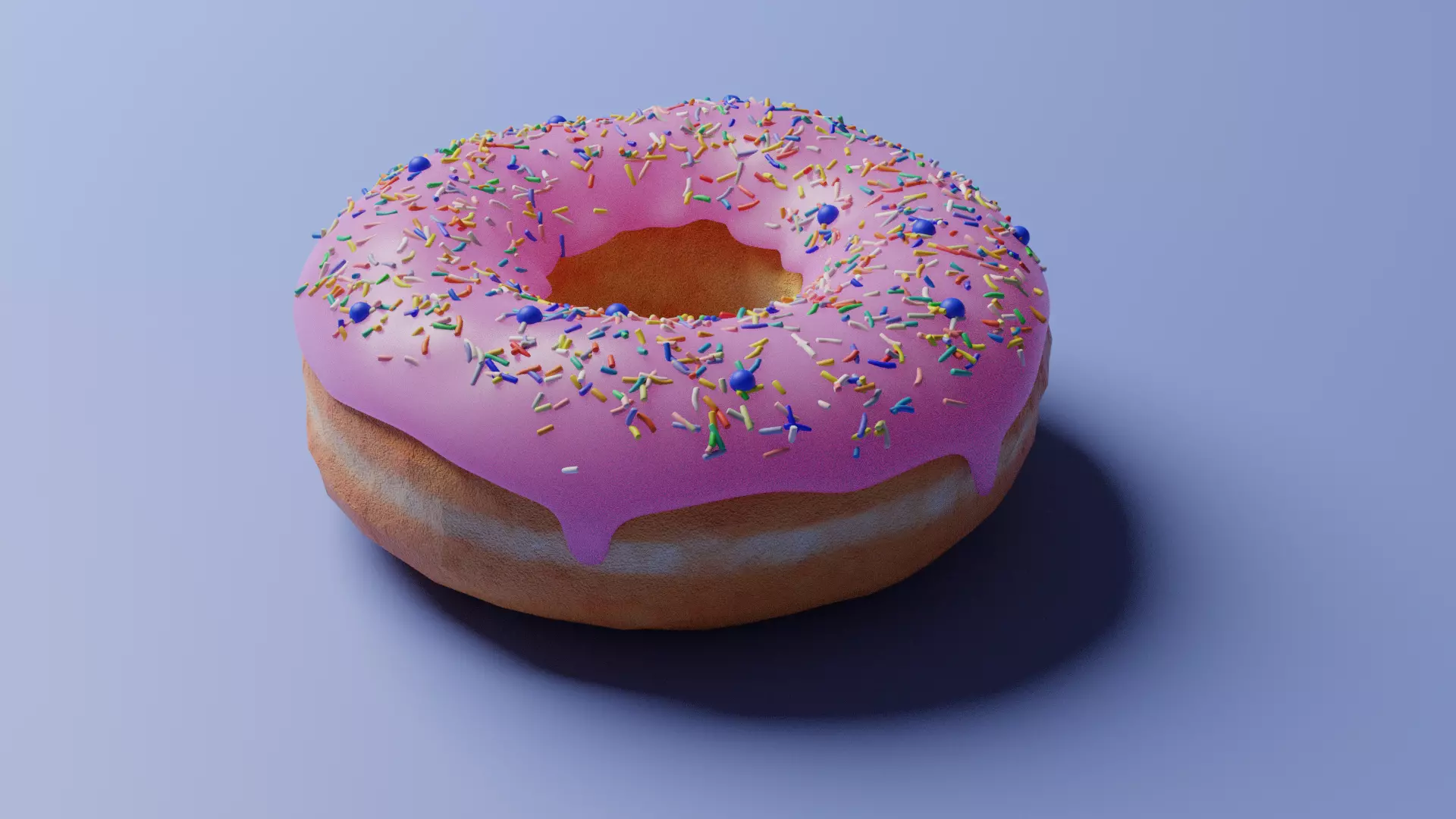 Donut with sprinkles 3D model_0