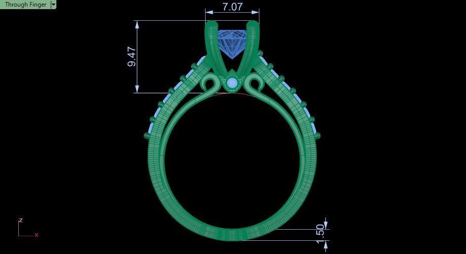 solitaire ring 02 3D print model_17