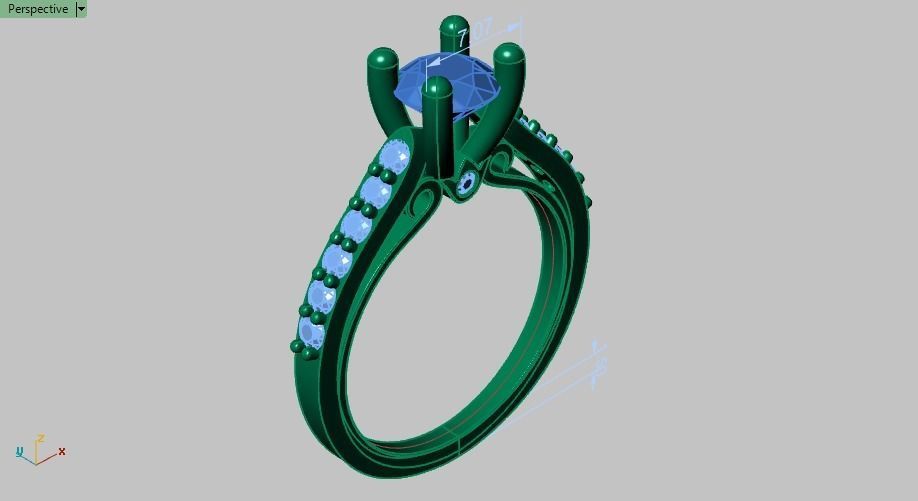 solitaire ring 02 3D print model_8
