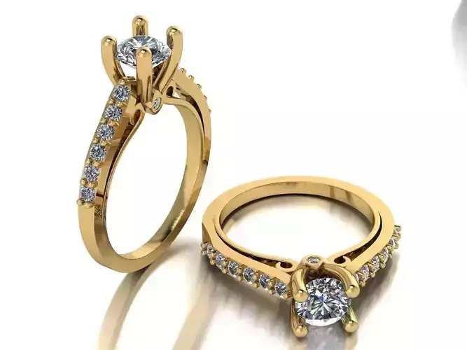 solitaire ring 02 3D print model