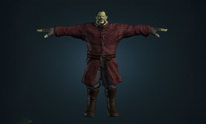 Free Low-Poly Medieval Orc Character T Pose Stylized Fantasy Free low-poly 3D model