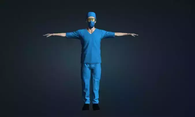 Doctor 3D Model Low Poly T Pose