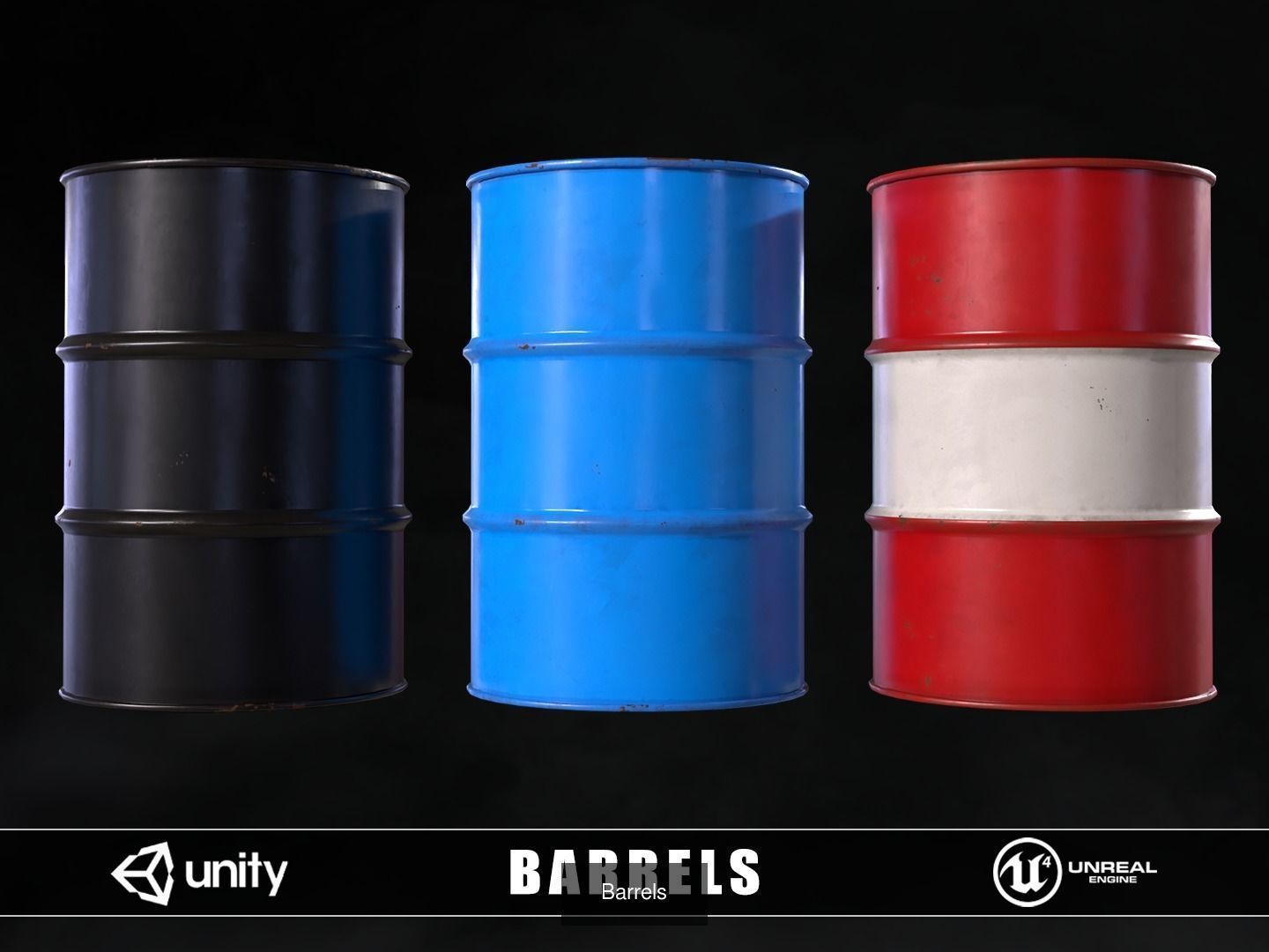 Barrels Pack 3D Model Collection_8