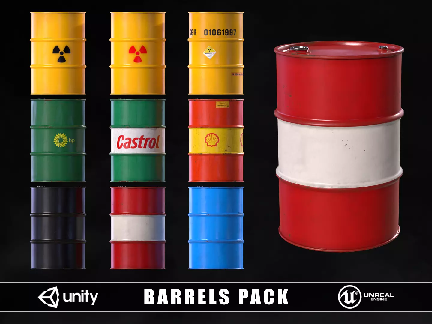 Barrels Pack 3D Model Collection_0