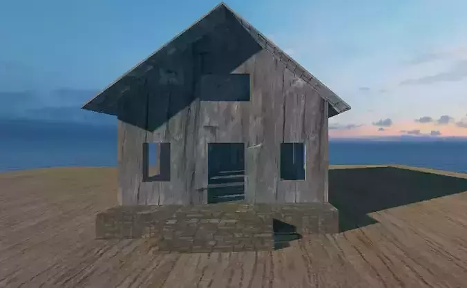  House Wood old Low-poly 3D model