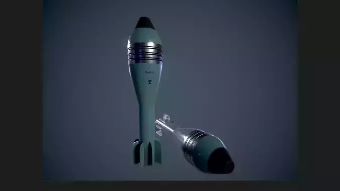 German 8cm Wgr38 mortar round Low-poly 3D model