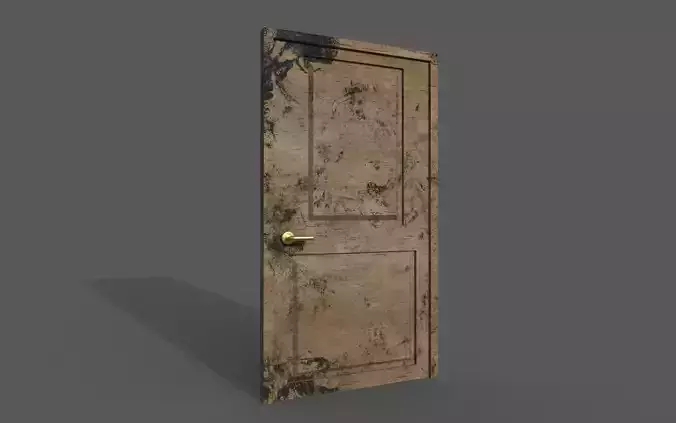 door wood low poly Low-poly 3D model
