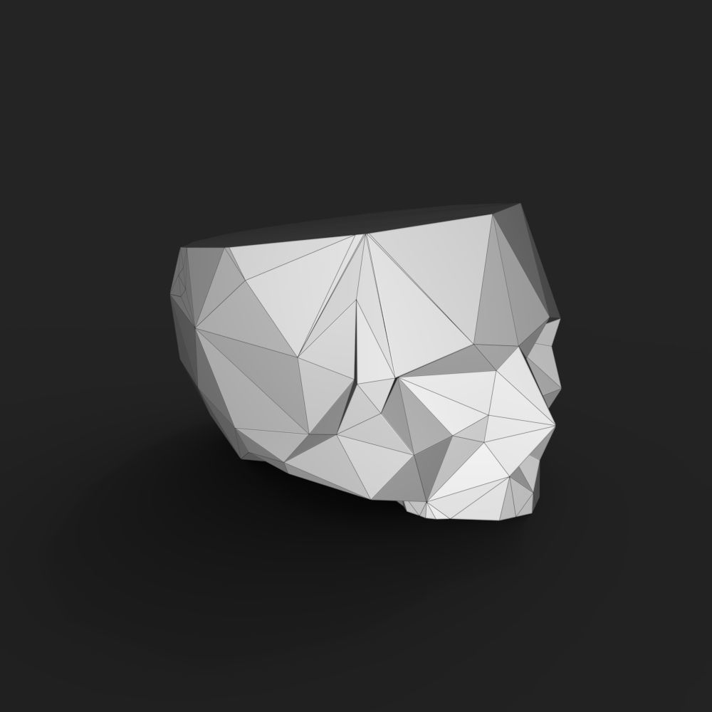 3D model of a low-poly skull for 3D printing 3D print model_13