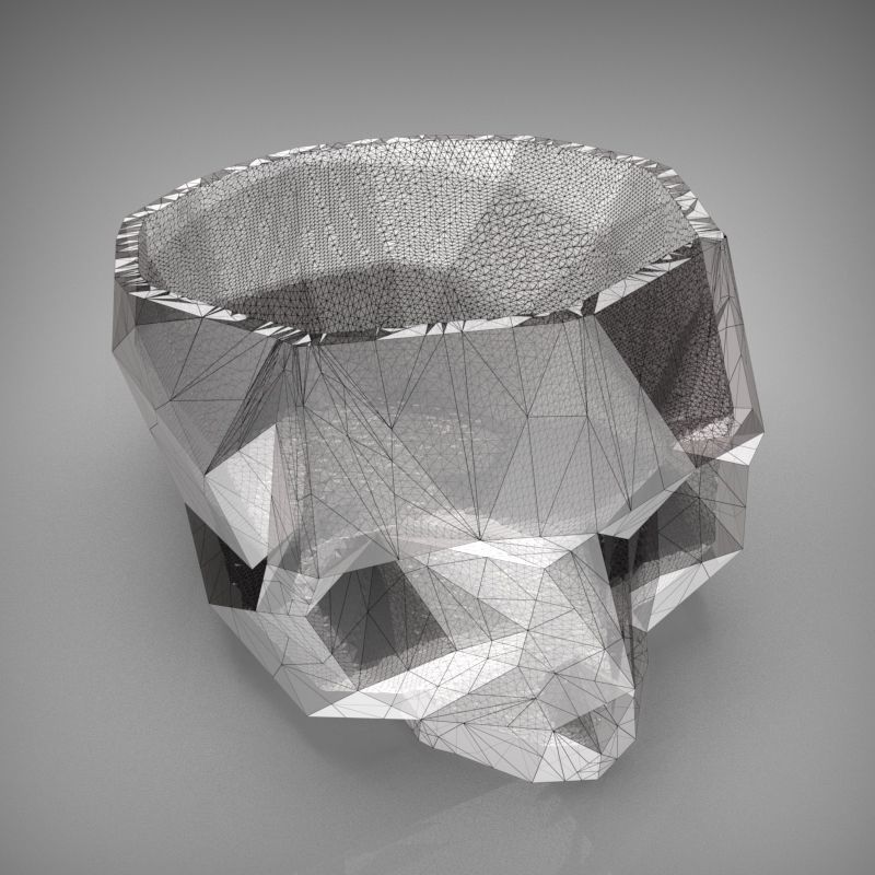 3D model of a low-poly skull for 3D printing 3D print model_8