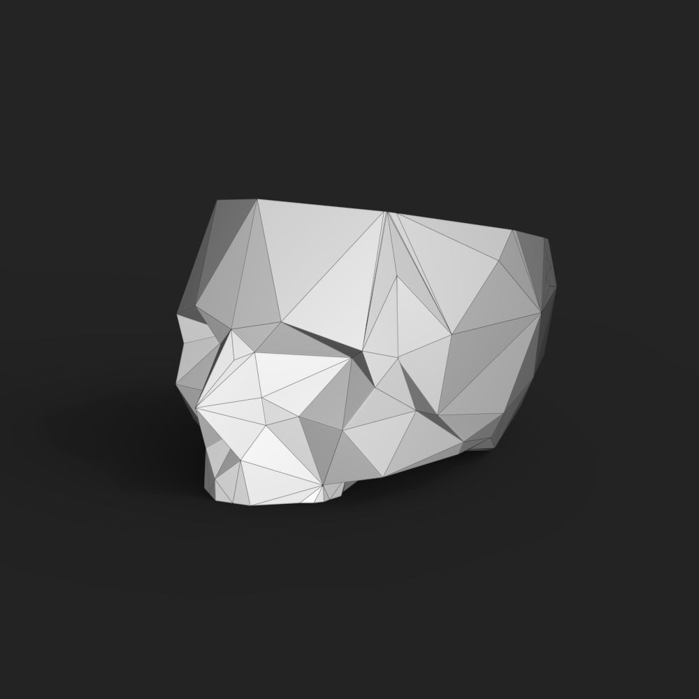 3D model of a low-poly skull for 3D printing 3D print model_9