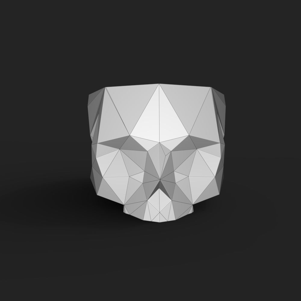 3D model of a low-poly skull for 3D printing 3D print model_10