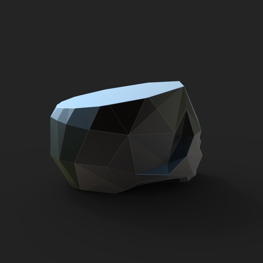 3D model of a low-poly skull for 3D printing 3D print model_4