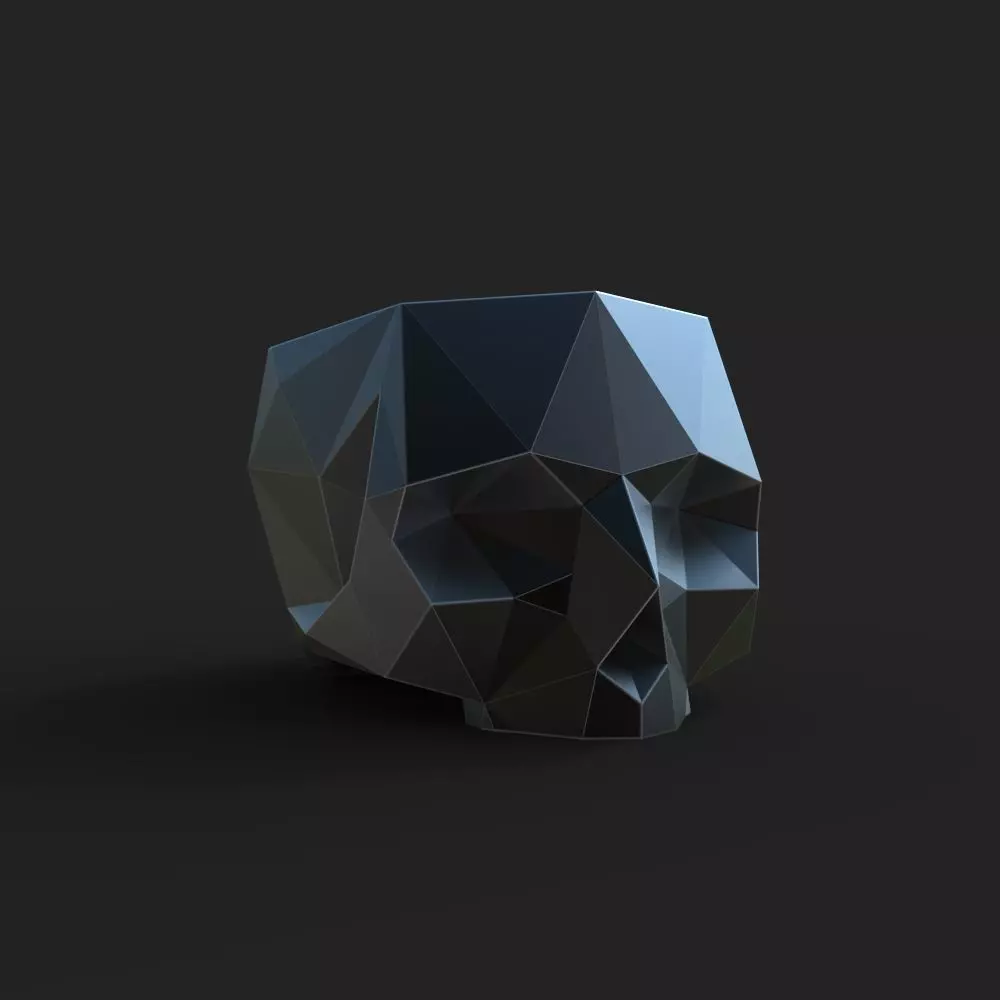 3D model of a low-poly skull for 3D printing 3D print model_0