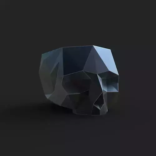 3D model of a low-poly skull for 3D printing 3D print model