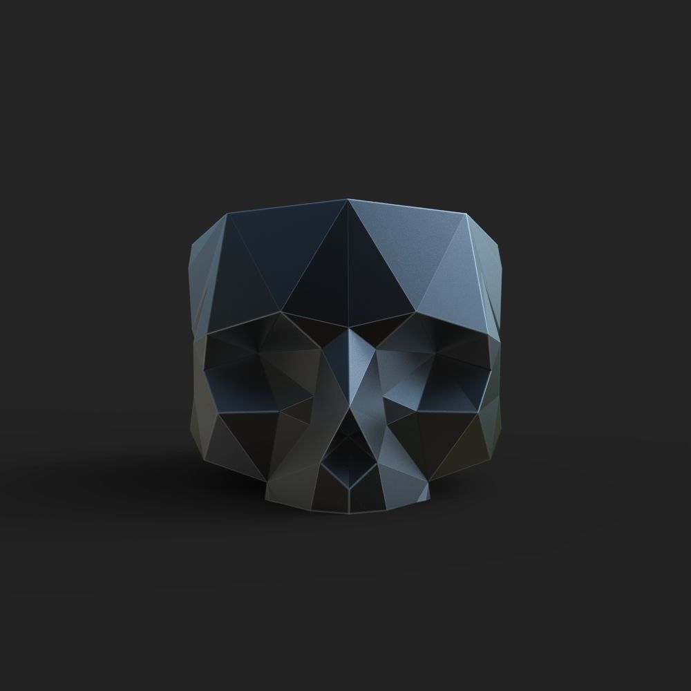 3D model of a low-poly skull for 3D printing 3D print model_1