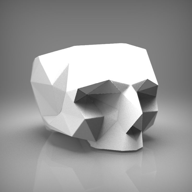 3D model of a low-poly skull for 3D printing 3D print model_5