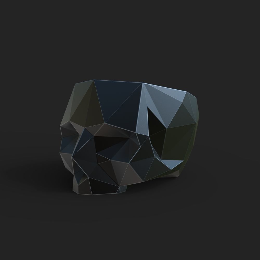 3D model of a low-poly skull for 3D printing 3D print model_2