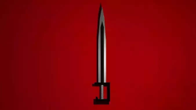 Combat black techno dagger with protective hilt