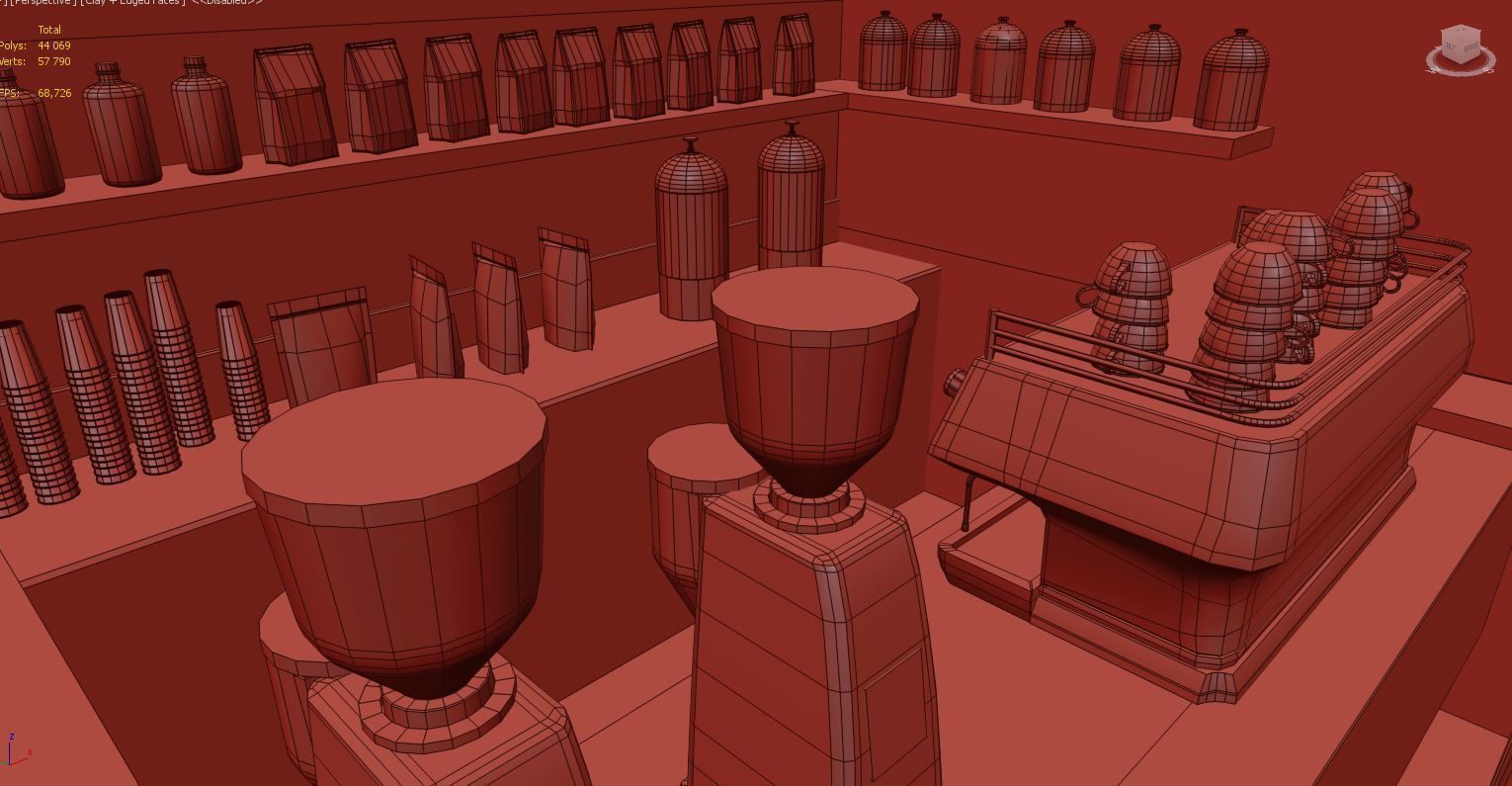 Interior of a street cafe 3D model_7