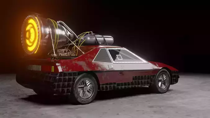 Pontiac Fiero rocket fast furious low poly